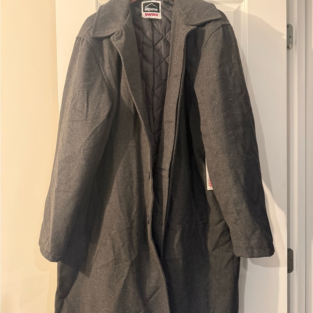 Alpine Swiss Gray Quilted Coat